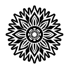 A glyph style icon of sunburst tattoo