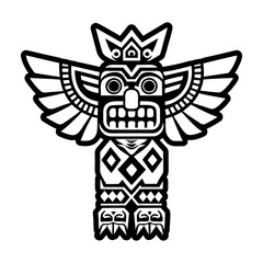 A filled style icon of totem pole tattoo