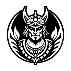 A solid style icon of warrior symbol