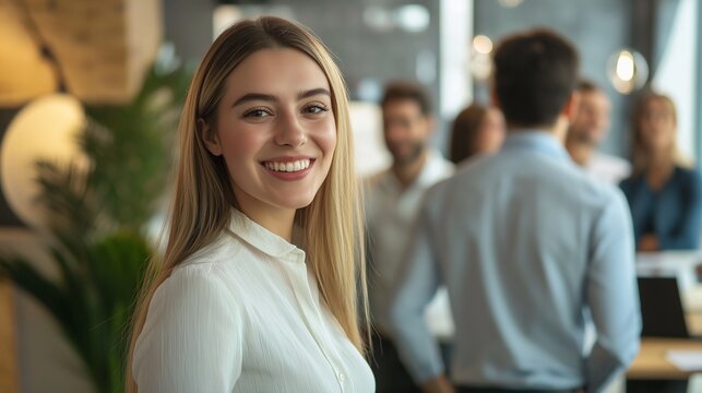 Employees working at a company. Appearances of team members. Business collaboration with team members. Document and data processing. AI generation.