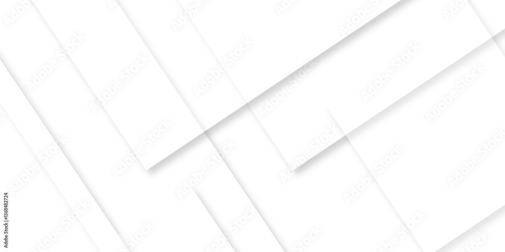 Fototapete vector white and gray overlap triangle geometric technology pattern. minimal rectangle arranged whit