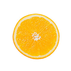 Fresh orange slice on a transparent background food photography bright and vibrant close-up view