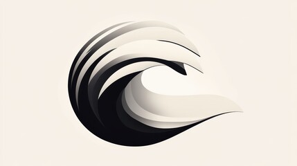 Naklejka premium A minimalist graphic logo using negative space cleverly.