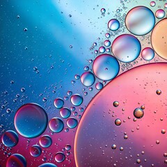 abstract background with bubbles, Vibrant Abstract Macro of Intermingling Oil Bubbles Background...