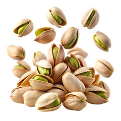 pistachio nuts on white background