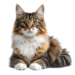 Obraz premium Majestic cat on a digital art indoor setting close-up view on a transparent background 