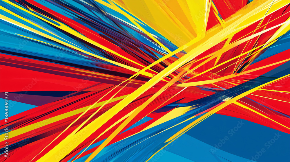 Poster strikingly colorful abstract background displaying lines and smooth curves in a harmonious blend of 