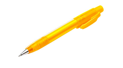 Orange Transparent Pen Floating on Black Backdrop, cut out transparent