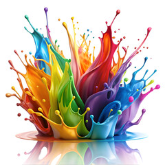 colorful splashes on white background