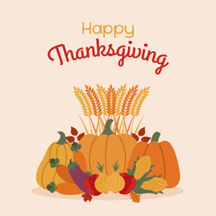 Autumn thanksgiving background. Banner with autunm thanksgiving illustrations and elements. Autumn background. Autumn concept.
