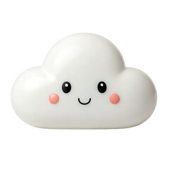 cute and cheerful cloud character with smiling face and rosy cheeks, perfect for adding playful touch to any design