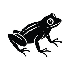 A cute green cartoon frog vector illustration, a happy amphibian isolated on white