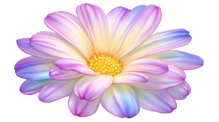 Obraz premium A flower with a yellow center and purple petals