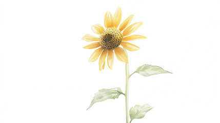 Obraz premium A yellow flower with a brown center