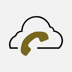 cloud phone call communication icon