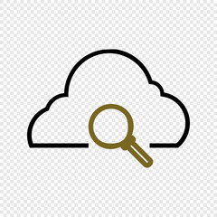 cloud search magnifying glass icon
