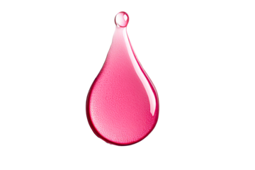 Cosmetic red drop with beautiful gradient, cut out transparent