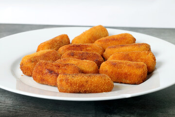 Plate of ham croquettes