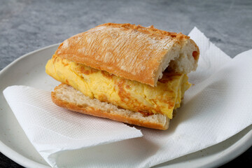 Rustic bread with potato omelette