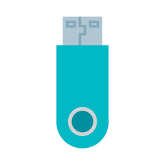 Vector Illustration of a Teal USB Flash Drive or Memory Stick