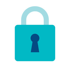Vector Illustration of a Teal Padlock Symbol