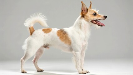 Obraz premium English Toy Terrier in full view on studio background 