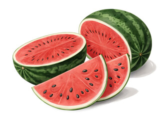 watermelon slice isolated on white background