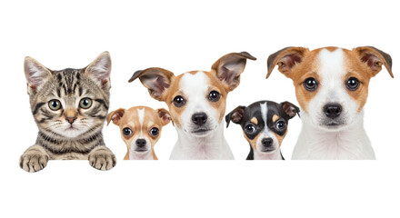 Obraz premium Animals pets group portrait