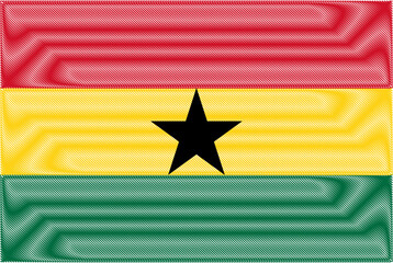 Ghana Independence Day March 6. Scribble style Ghana flag vector background. Poster, card, banner.