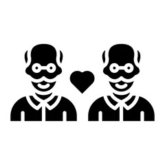 Elderly Friendship Icon