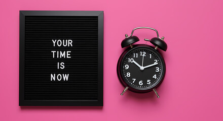 Your Time Is Now: Motivational Clock Image