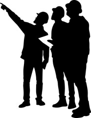 vector silhouettes of construction workers