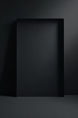 A Dark Minimalist Recessed Panel Set Against a Flat Black Surface Provides a Clean, Simple, and Elegant Composition Perfect for Backgrounds, Presentations, or Design Elements