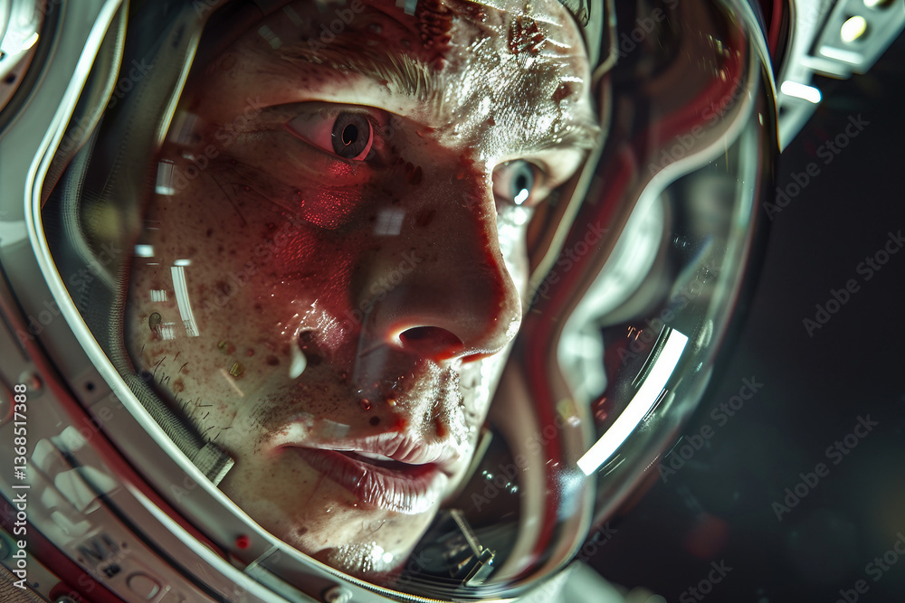 Wall mural astronaut in a spacesuit made generative ai technology