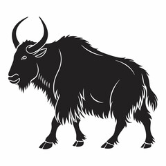 Yak black silhouette icon vector