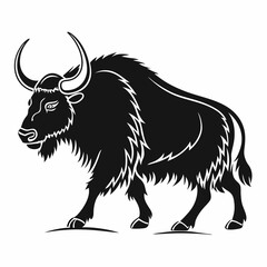Yak black silhouette icon vector