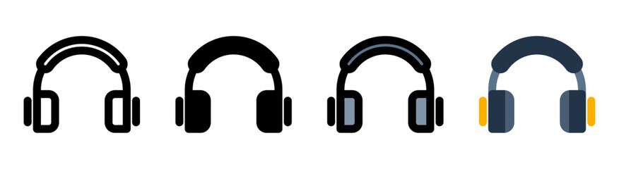 Modern headphone icon with simple and elegant design. Ideal for music, audio and entertainment related applications.