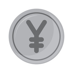 Obraz premium Vector image of gray coin icon with white background