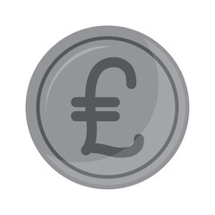 Vector image of gray coin icon with white background