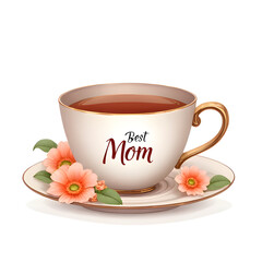 Fototapeta premium A white teacup with 
