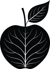 Apple Leaf Silhouette Vector