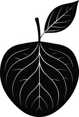 Apple Leaf Silhouette Vector
