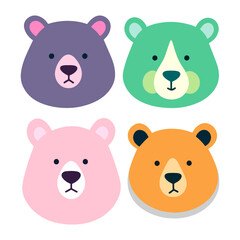 Cute teddy bear on a rainbow. Vector illustration of a cartoon, Set teddy bear on a rainbow	