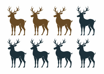 deer vector set