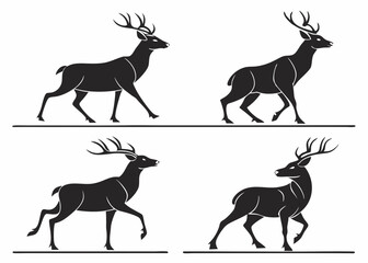 set of deer silhouettes