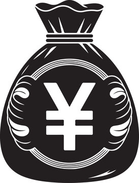 recommend clip art: Silhouette of bag Japanese yen Currency Vector  icon  yen