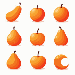 Set of apple vector illustrations on white background	
