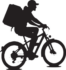  Bicycle Delivery Silhouette Vector Design: