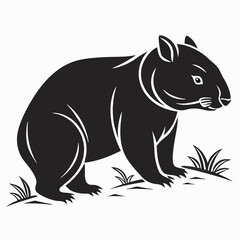 wombat black silhouette icon vector