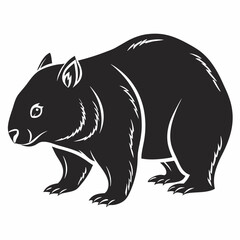 wombat black silhouette icon vector